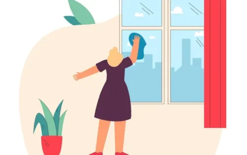 girl wiping dust cleaning job