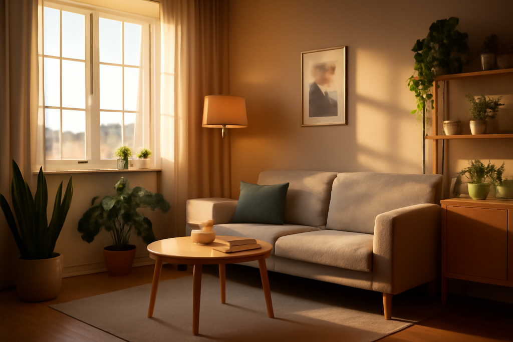 indoor natural light mood boost living room