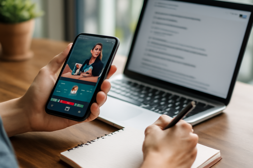 microlearning digital education smartphone laptop.